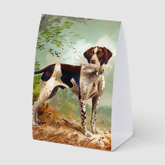 Plaque De Table Chien de chasse avec oiseau dans la bouche (Recto)