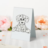 Plaque De Table Chien en dalmate dessin simple noir (In SItu (Mariage))