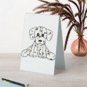 Plaque De Table Chien en dalmate dessin simple noir (En SItu (Tableau))