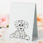 Plaque De Table Chien en dalmate dessin simple noir (In SItu (Mariage))