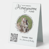 Plaque De Table Chien Mariage animal de compagnie photo Honeymoon  (Recto)