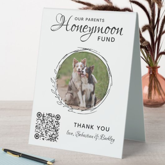 Plaque De Table Chien Mariage animal de compagnie photo Honeymoon  (En SItu (Tableau))