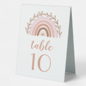 Plaque De Table Chiffres de table arc-en-ciel Boho (Verso)