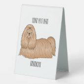 Plaque De Table Chih tzu long cheveux dessin de chien (Verso)