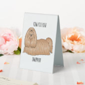 Plaque De Table Chih tzu long cheveux dessin de chien (In SItu (Mariage))