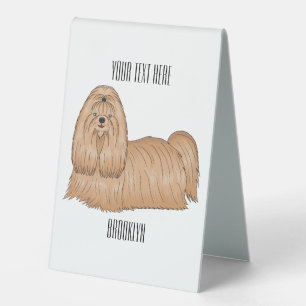Plaque De Table Chih tzu long cheveux dessin de chien