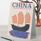Plaque De Table Chine "Y aller en avion" (En SItu (Tableau))