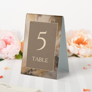 Plaque De Table Chocolat d'or moderne Mariage d'aquarelle artistiq