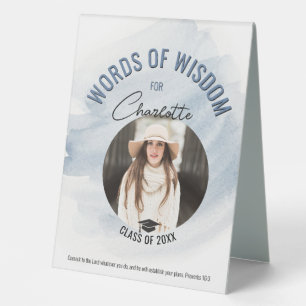 Plaque De Table Christian Blue Graduation Mots de sagesse