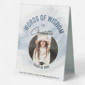 Plaque De Table Christian Blue Graduation Mots de sagesse (Verso)