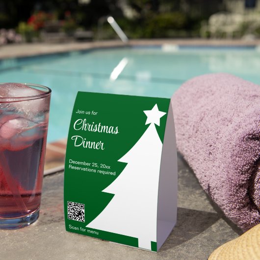 Plaque De Table Christmas Dinner Christmas Tree Green Restaurant (InVersositu (sur table))