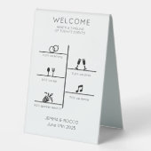 Plaque De Table Chronologie Mariage moderne (Recto)