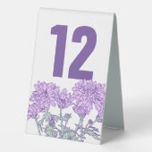 Plaque De Table Chrysanthemum violet fleurs mariages numéros de ta (Verso)