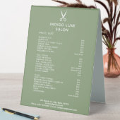 Plaque De Table Ciseaux de salon de cheveux Service Vert Menu Tari (En SItu (Tableau))