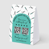 Plaque De Table Ciseaux Peigne Turquoise Salon de Coiffure Laissez (Recto)