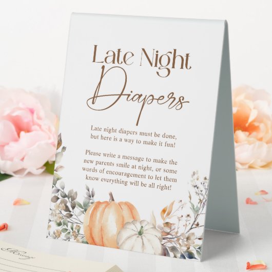 Plaque De Table Citrouille Automne Baby shower d'automne Late Nigh (In SItu (Mariage))
