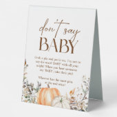 Plaque De Table Citrouille Automne Baby shower d'automne Ne pas di (Verso)