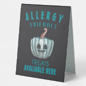 Plaque De Table Citrouille turquoise Halloween Allergie Traitement (Verso)