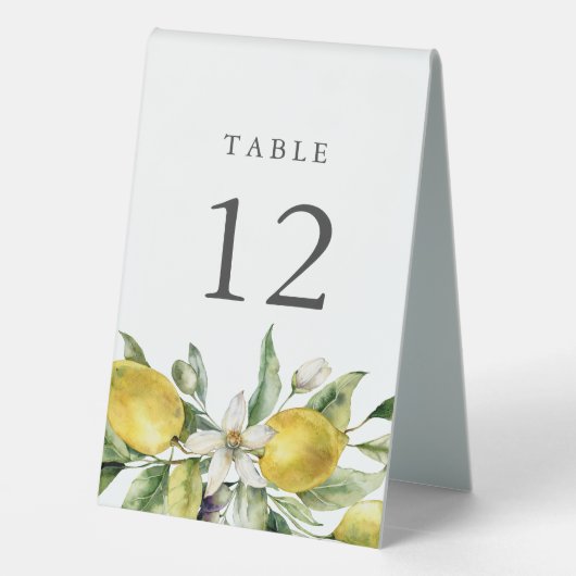 Plaque De Table Citrus de citron rustique Numéro de tableau (Verso)