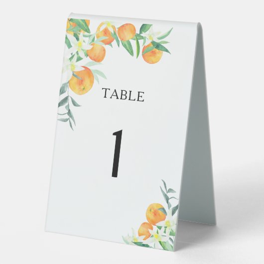 Plaque De Table Citrus oranges Douche nuptiale (Verso)