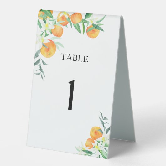 Plaque De Table Citrus oranges Douche nuptiale (Recto)