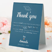 Plaque De Table Classe de Merci de graduation photo bleue 2023 (In SItu (Mariage))