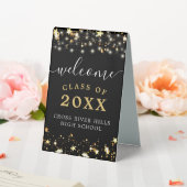 Plaque De Table Classe Reunion Welcome Black Gold Stars Lumières (In SItu (Mariage))