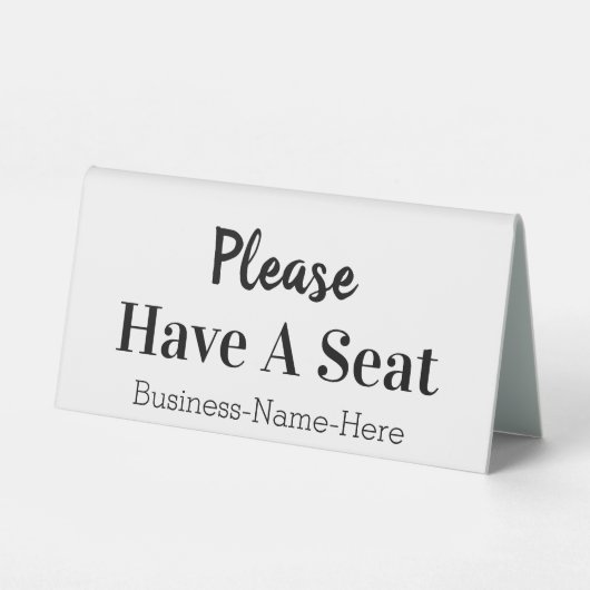 Plaque De Table Classé "S'Il Vous Plaît Assis" (Verso)