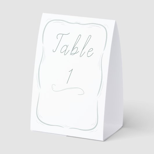 Plaque De Table Classic Border Wedding Table Number Sign (Verso)
