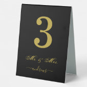 Plaque De Table Classic Elegant Antique Gold Mariage Numéro de tab (Verso)