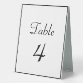 Plaque De Table Classic Formal Noir & Blanc Mariage Numéro de tabl (Recto)