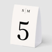 Plaque De Table Classic Monogram Elegant White Wedding Number (Verso)