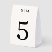 Plaque De Table Classic Monogram Elegant White Wedding Number (Recto)