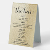 Plaque De Table Classic Rippled Gold Bar Menu Panneau debout (Verso)