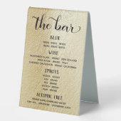 Plaque De Table Classic Rippled Gold Bar Menu Panneau debout (Recto)