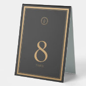 Plaque De Table Classic Simple Elegance Gold Mariage noir (Recto)