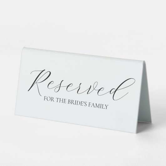 Plaque De Table Clean & Modern Reserved Wedding Sign (Recto)