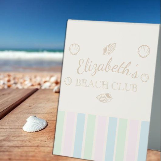 Plaque De Table Club de plage Anniversaire