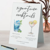 Plaque De Table Coastal Mariage Signature Cocktails Menu (En SItu (Tableau))