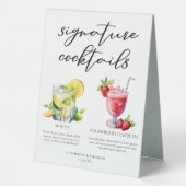 Plaque De Table Cocktails cubains Mojito Strawberry Daiquiri Menu (Verso)