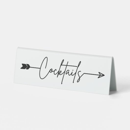 Plaque De Table Cocktails Mariage Flèche droite Table Tente Signal (Verso)