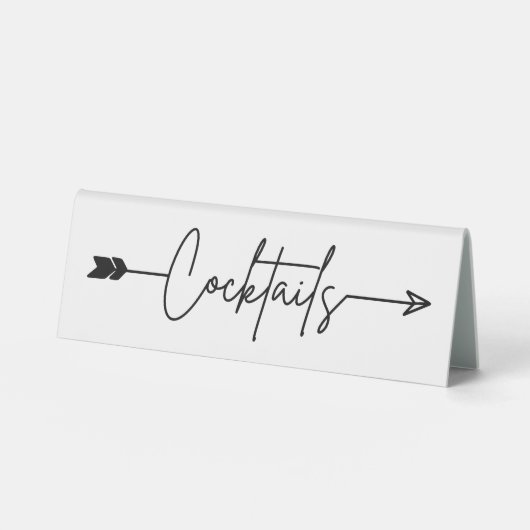 Plaque De Table Cocktails Mariage Flèche droite Table Tente Signal (Recto)