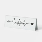 Plaque De Table Cocktails Mariage Flèche gauche Table Tente Signal (Verso)