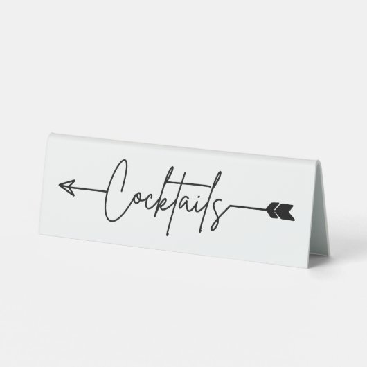 Plaque De Table Cocktails Mariage Flèche gauche Table Tente Signal (Verso)