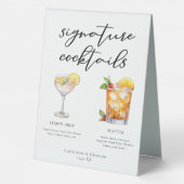 Plaque De Table Cocktails Signature Sweet & Tart Menu Mariage (Verso)
