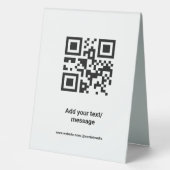 Plaque De Table code barre personnalisé simple ajouter votre site  (Recto)