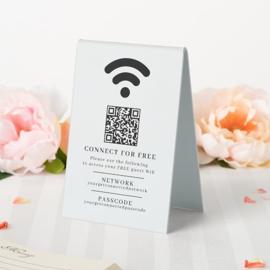 Plaque De Table Code d'accès réseau Wifi info d'invité facile Code (In SItu (Mariage))