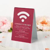 Plaque De Table Code d'accès réseau Wifi info personnalisé rouge b (In SItu (Mariage))