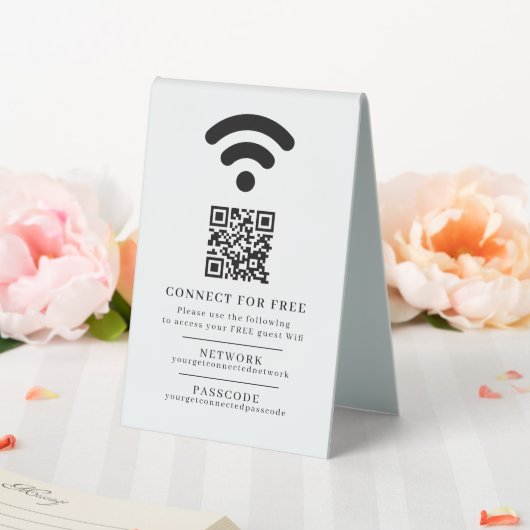 Plaque De Table Code d'accès réseau Wifi informations d'invité cod (In SItu (Mariage))