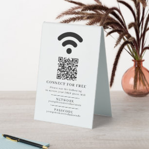 Plaque De Table Code d'accès réseau Wifi informations d'invité cod